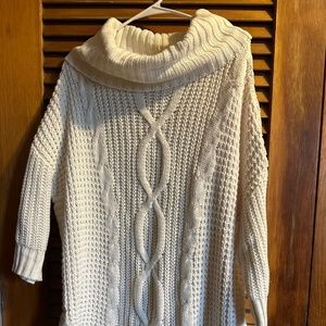High-low cowl sweater